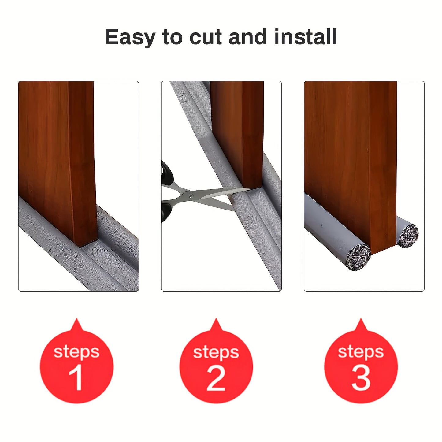 36 Inch Under Door Draft Noise Blocker Black Gap Stoppers Entry Door Draft Strip