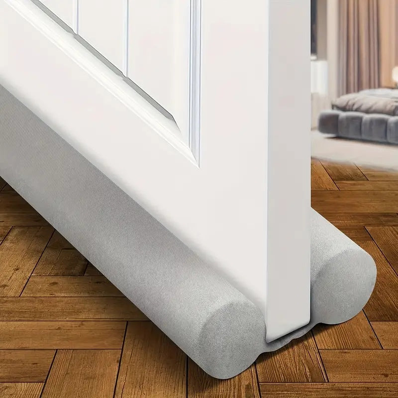 36 Inch Adjustable Twin Door Draft Stopper - 1pc Noise Blocker, Gap Stoppers, Door Sweep Draft Seal, Window Sealer - Machine-Washable Black Fabric Material